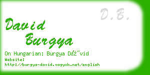 david burgya business card